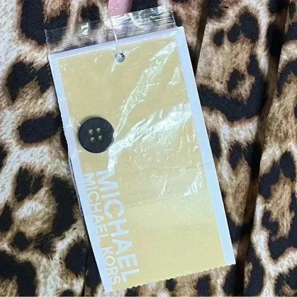 MICHAEL KORS Cheetah Flutter Sleeve Wide Leg Jumpsuit Small offices iren Mobwife - Picture 15 of 16